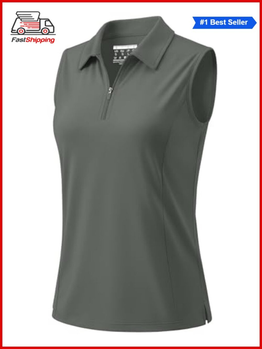 ✨ MAGCOMSEN Womens Sleeveless Golf Polo Quarter Zip Tank Top Tennis Athletic